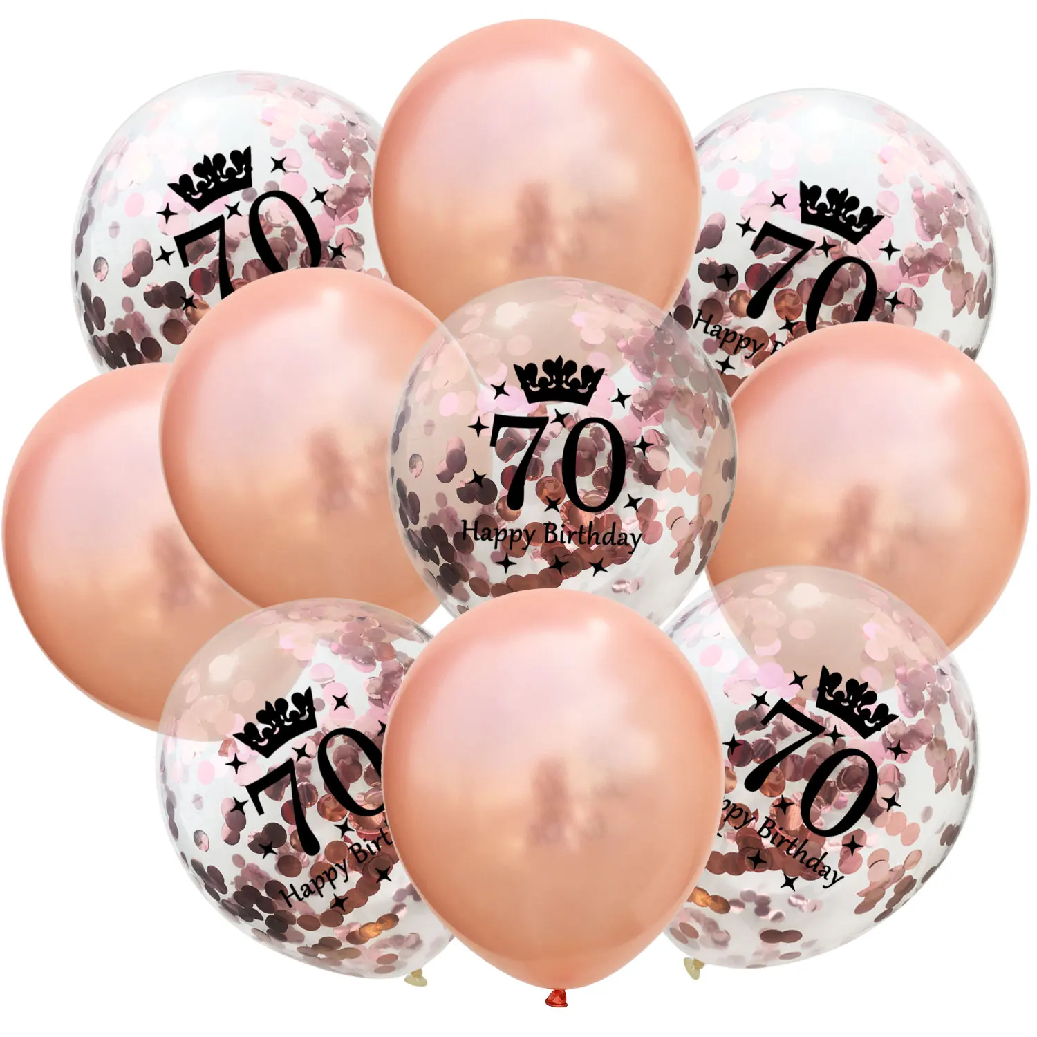 Happy Birthday Balloons Confetti Rose Gold Silver Balloon Party Decorations and Supplies
