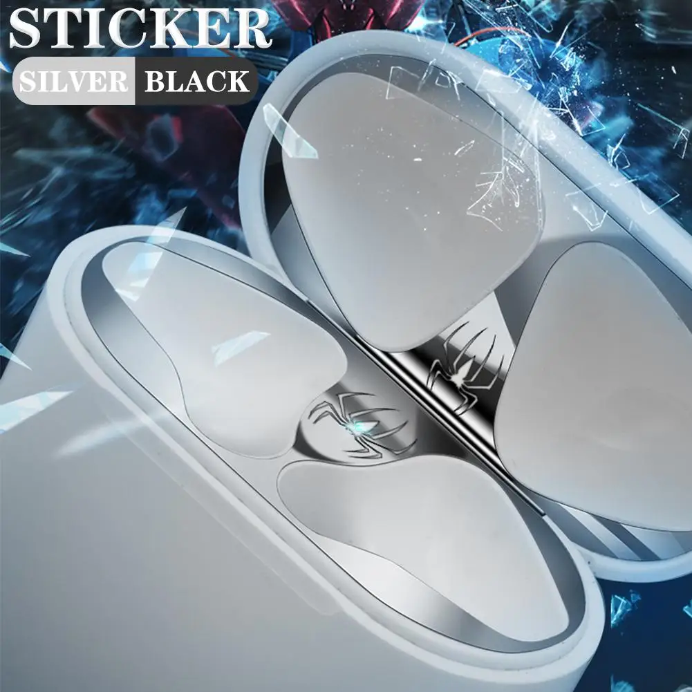 

Metal Mixed Material Earphone Sticker Dustproof Scratchproof Headset Decals for Apple Bluetooth Headset Cover Airpods