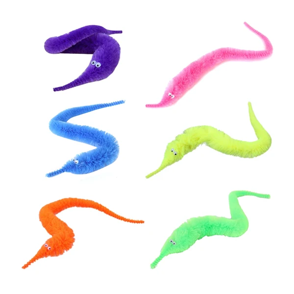 

6pcs Magic Vivid Wiggly Twisty Fuzzy Worm Carnival Party Favors Toys (Random Color)