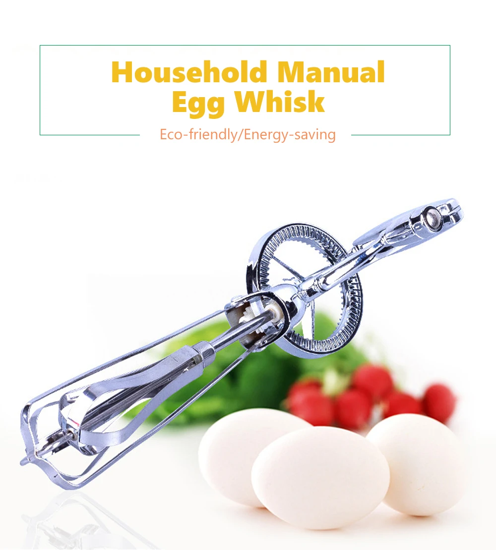 

Portable Eggbeater Stainless Steel Manual Egg Whisk Corrosion Resistant Durable Egg Beater Household Kitchen Tool mixer