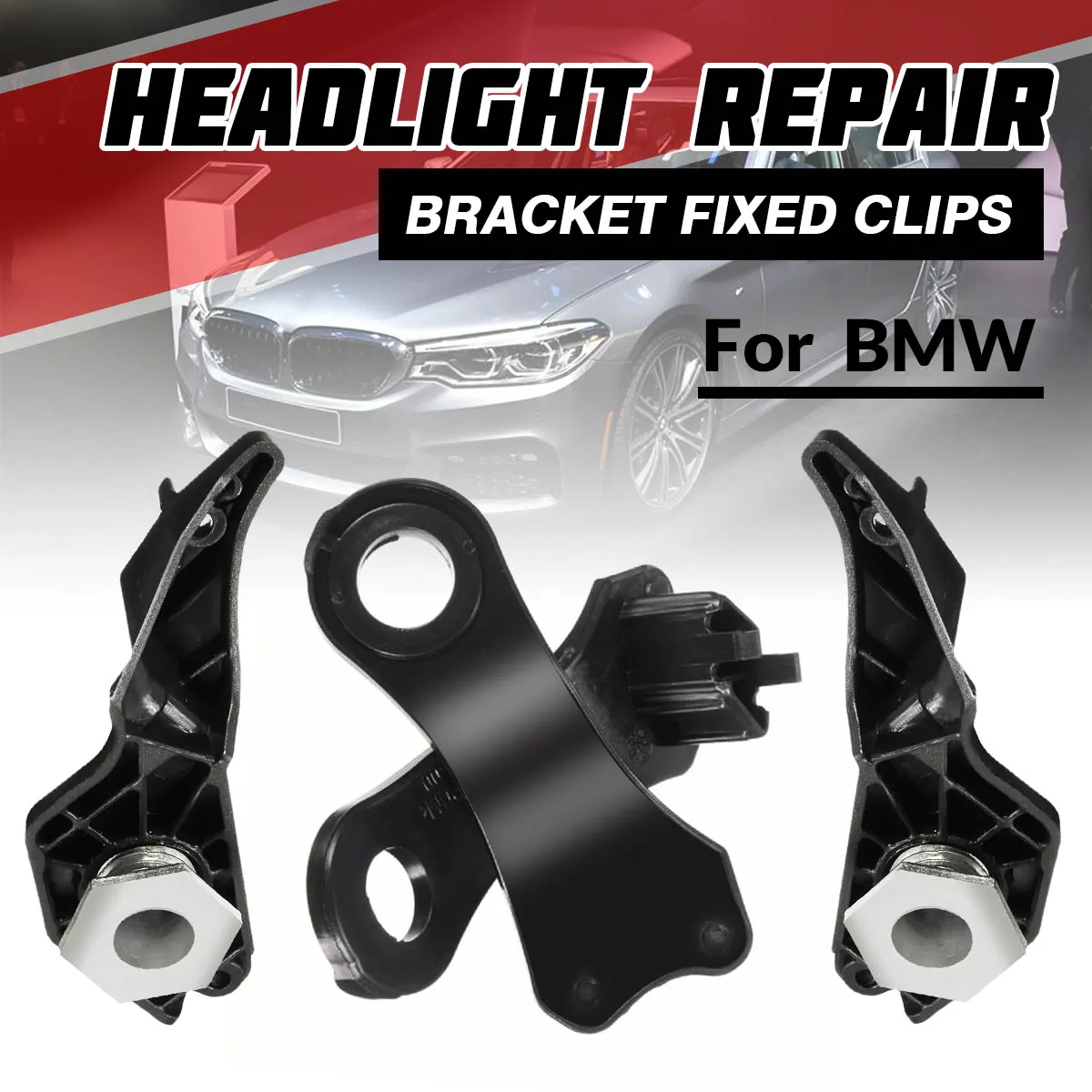 

2Pairs Car Halogen Headlight Repair Brackets Clips Lamp Holder for BMW E60 E61 520 523Li 525 528Li 63126941478 2003-2010