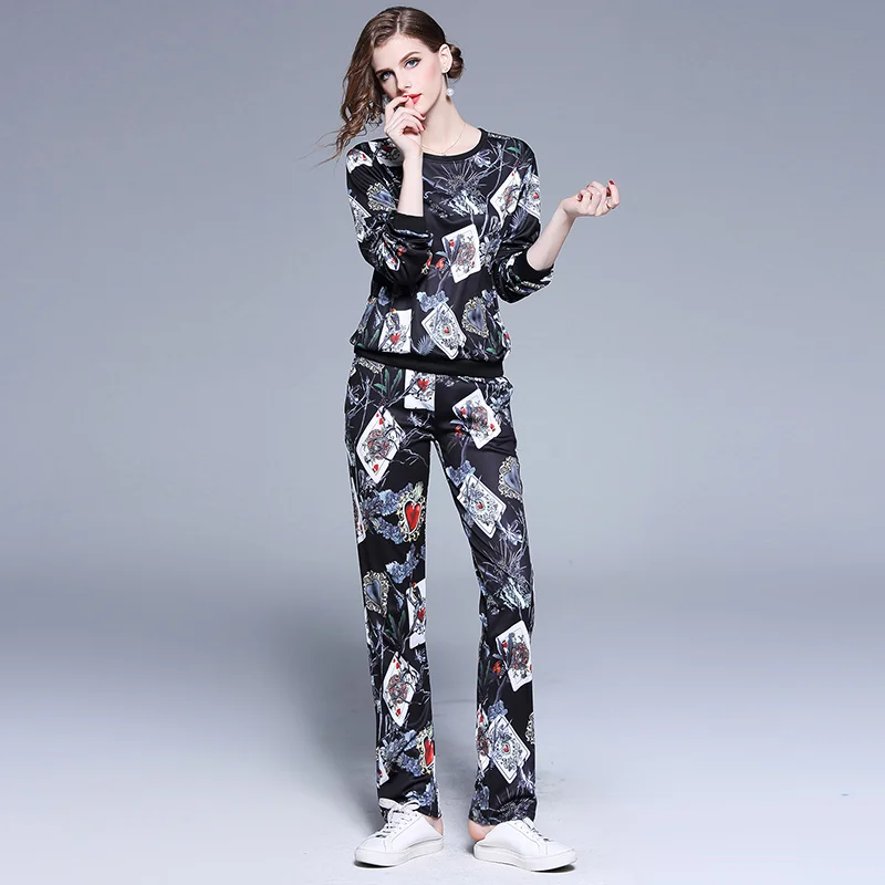 2018 Runway дизайнерский костюм комплект Для женщин с длинными рукавами в стиле ретро