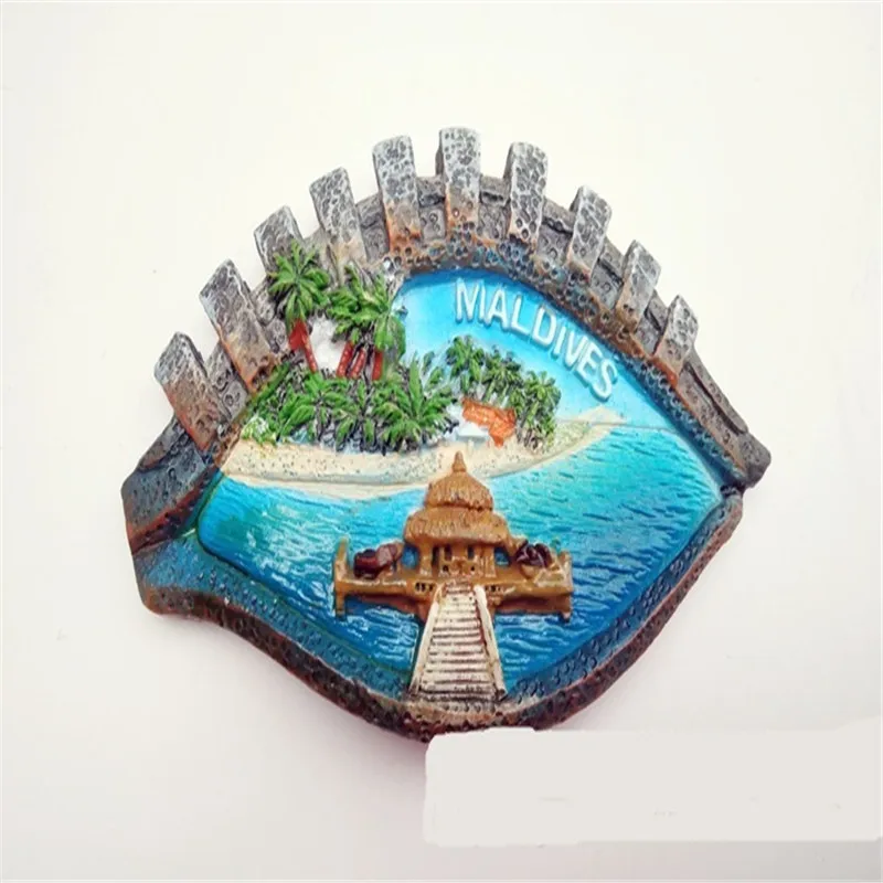 Modern Maldives Scenic Refrigerator Magnetic Sticker Famous Landscape Fridge Magnet Home Decoration Wholesales Drop Shipping | Дом и сад