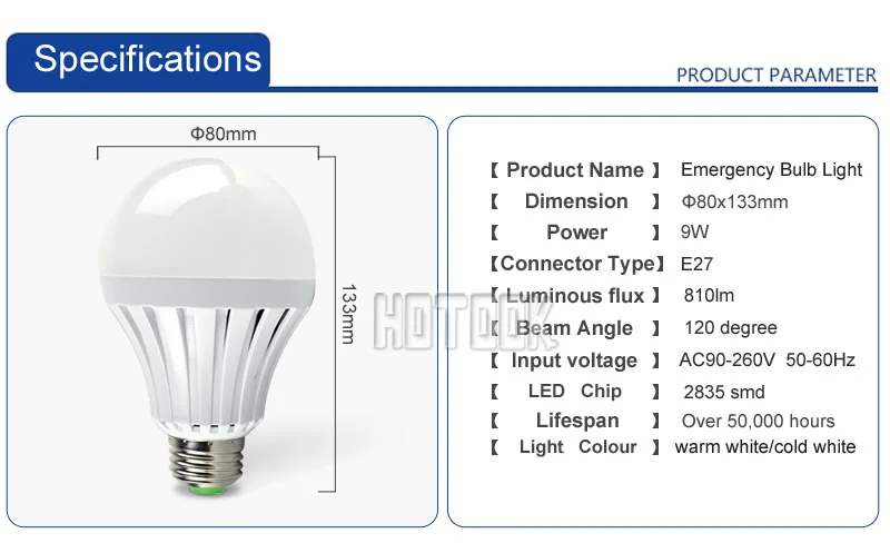 Hotake светодиодный аварийный светильник E27 7 Вт 9 Вт 12 Вт умная лампа перезаряжаемая батарея светильник ing лампа для дома внутренний светильник ing bombillas