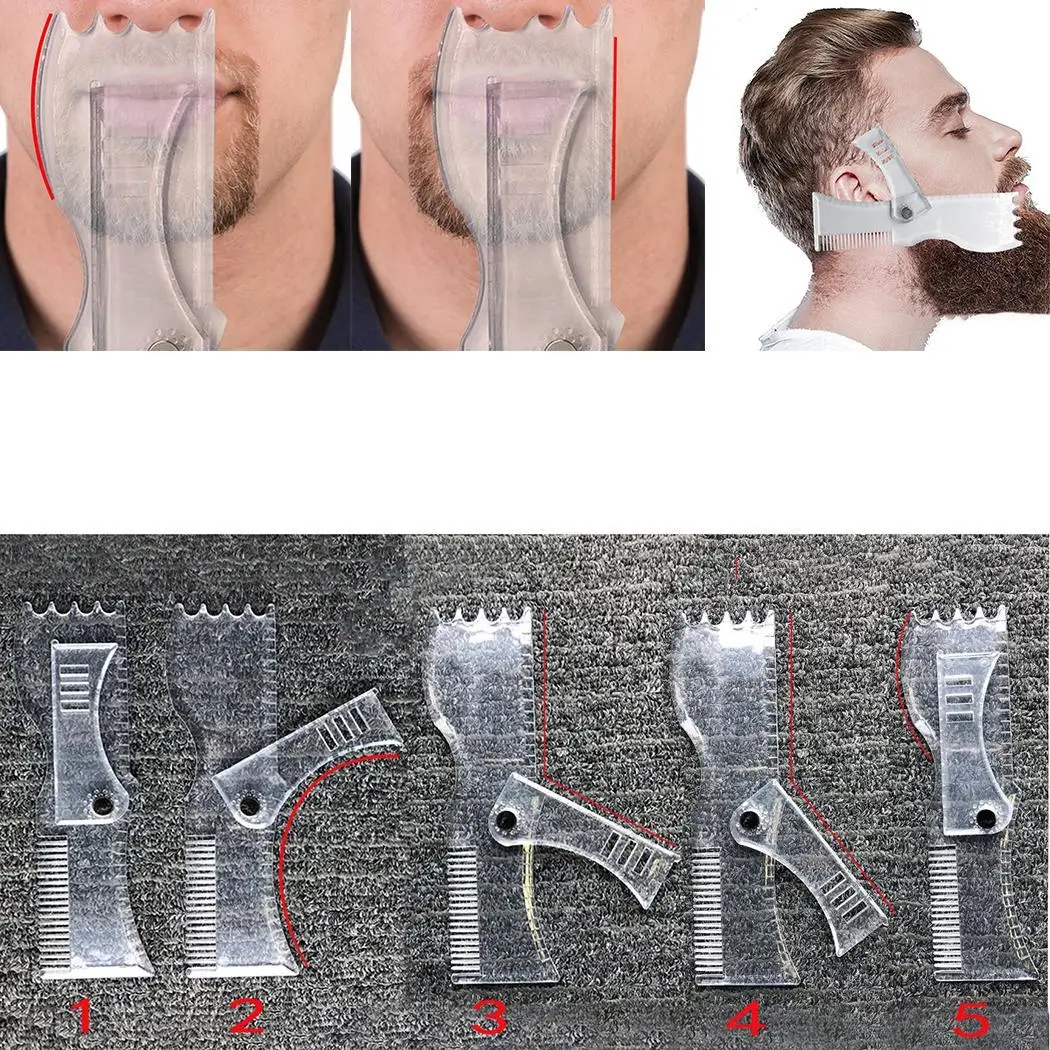Rotatable Trimming Men Fashion Transparent Styling Tool Beard Shaping Comb | Красота и здоровье