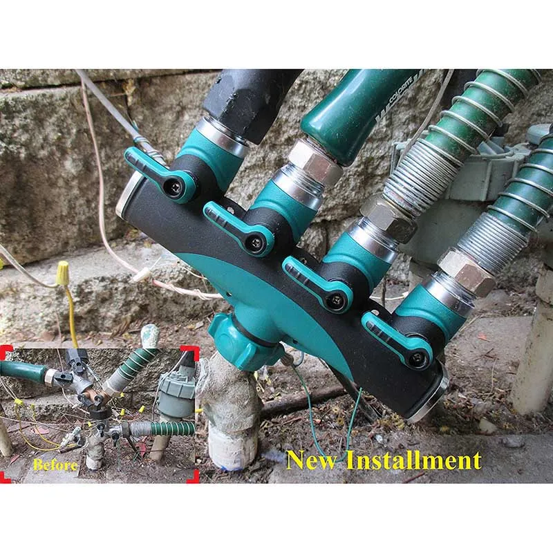 

Heavy Duty Hose Splitter 4 Way Connector Switch Durable For Garden Drip Irrigation Lawns WXV Sale