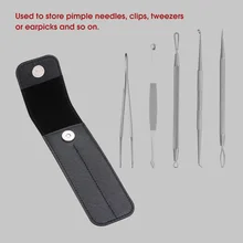 Портативный чехол из искусственной кожи для Пинцет для выдавливания прыщей зажимы Пинцет для хранения многофункциональных игл Органайзер коробка с оболочками