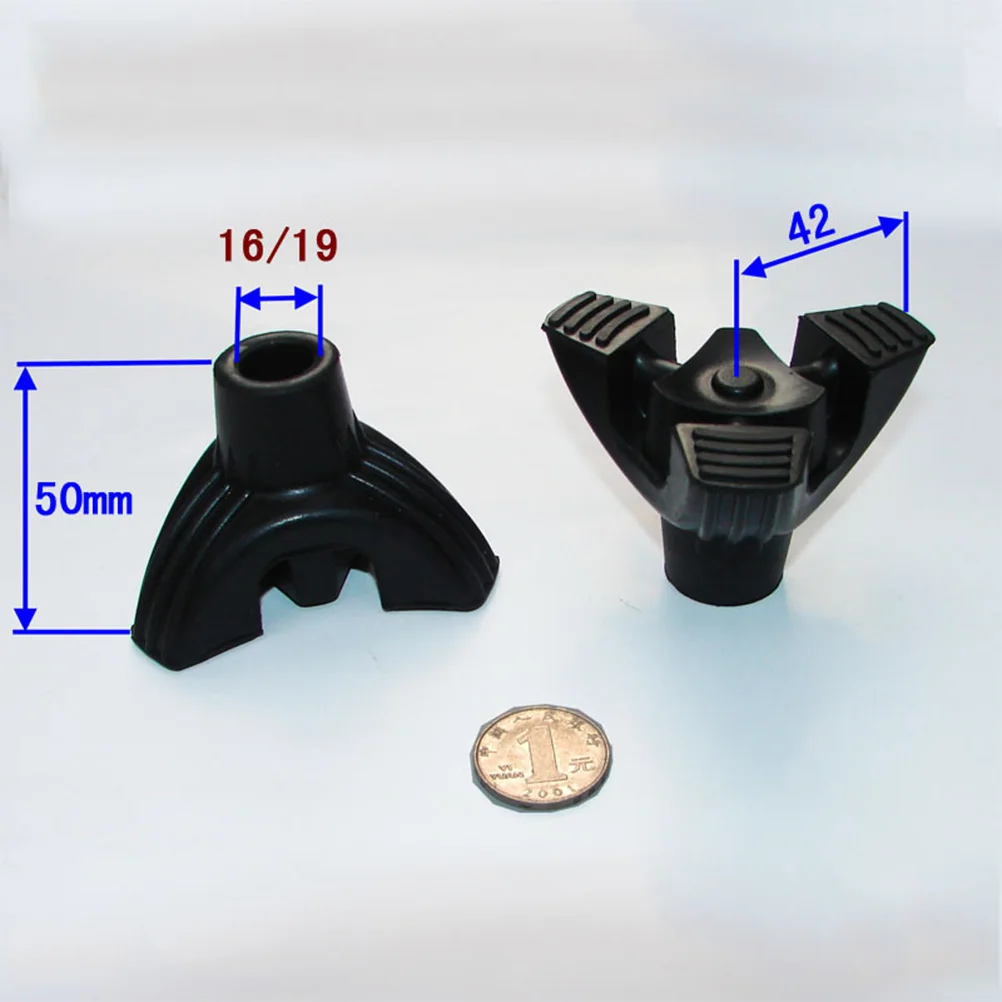 19 мм черные трехногие резиновые прочные трости для прогулок на открытом воздухе походные наконечники защитные походные аксессуары для прогулок