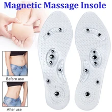 Унисекс прозрачный ПВХ магнетотерапия стелька оснащена 8 магнитом массаж внутренняя подошва магнетит Croppable обувь-коврик для ног