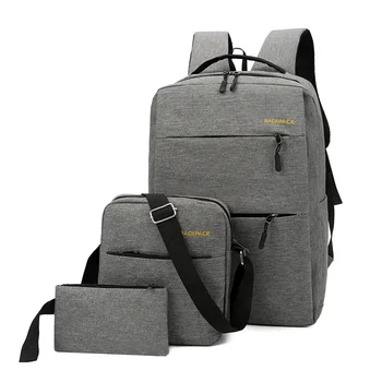 

USB Charge Backpack 3 sets Unisex Oxford School Backpack for Teenage girls Fashion Student Shoulder Bag Casual Compound Backbag