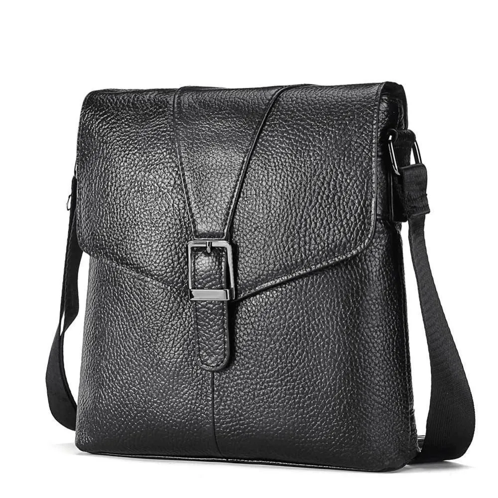 

High Quality Men's Crossbody Bags Genuine Leather Men Bag Men's Shoulder Bag Male Zipper Ipad Holder Flap Men Messenger Bags