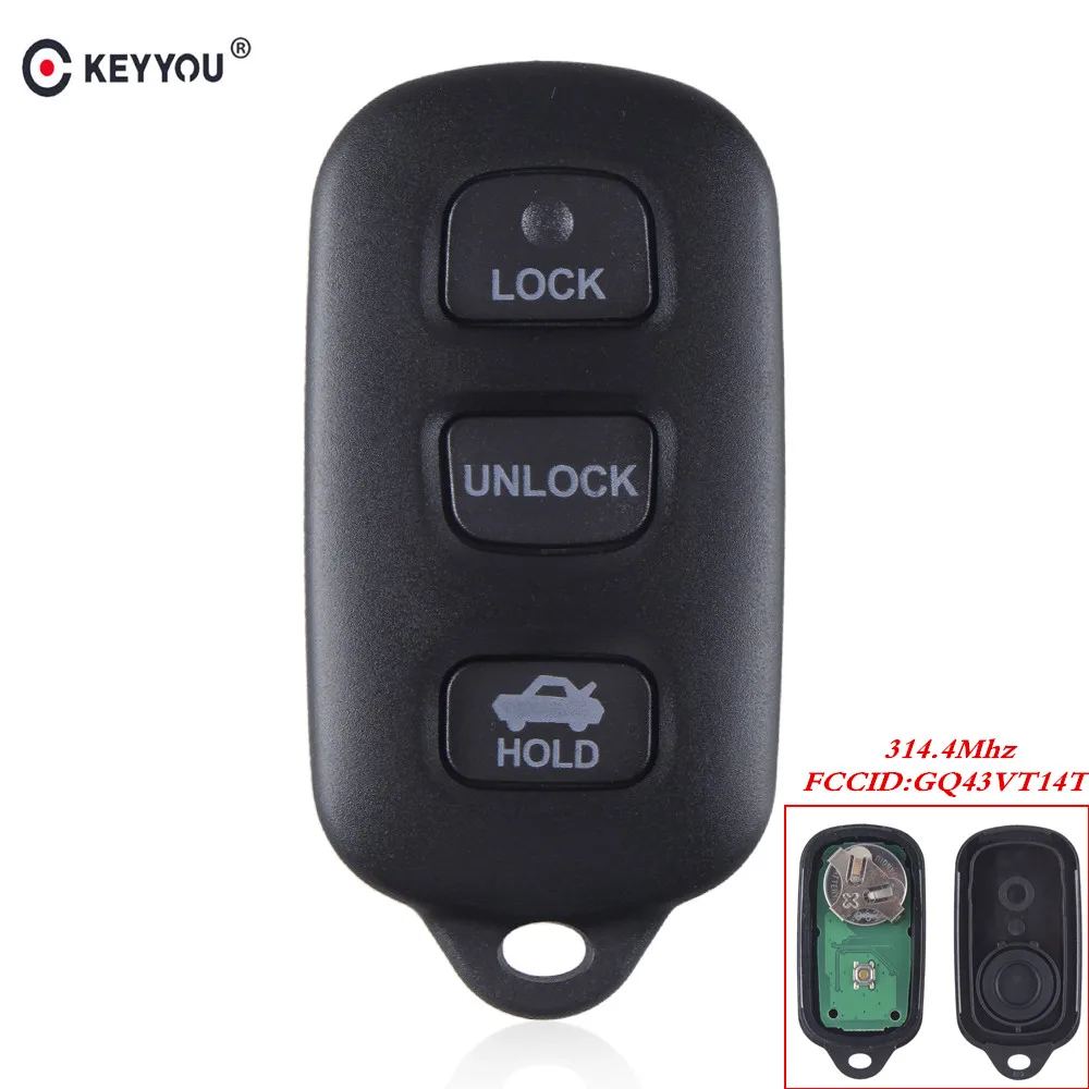 

KEYYOU 3+1 4 Buttons Smart Keyless Remote Car Key For Toyota Camry Solara Corolla Sienna 4Runner GQ43VT14T 314.4MHz
