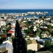 High Angle View Of A City Reykjavik Iceland Poster Print (36 x 13) | Дом и сад