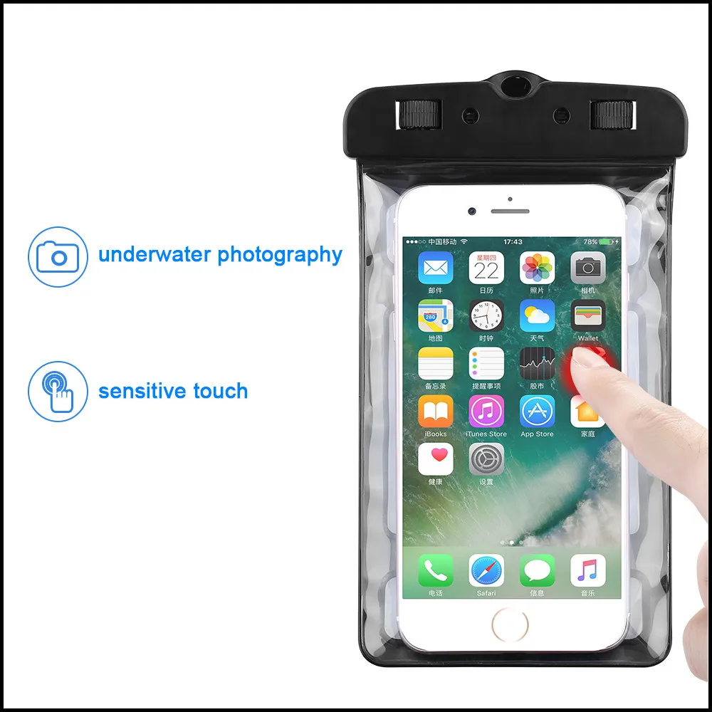 KISSCASE للماء حقيبة هاتف محمول ل فون Xs ماكس X للماء حقيبة واضح PVC مختومة تحت الماء لسامسونج S8 S9 S10 غطاء