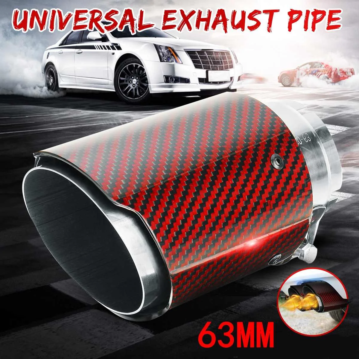 

NEW Car Auto Exhaust Muffler Tip Stainless Steel Pipe Chrome Trim Modified Car Rear Tail Throat Liner Accessories Universal