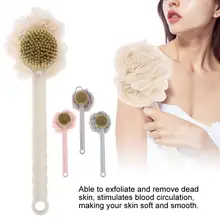 Soft Bath Brush Long Handle Shower Exfoliating Brush Bath Mesh Ball Back Scrubber dc
