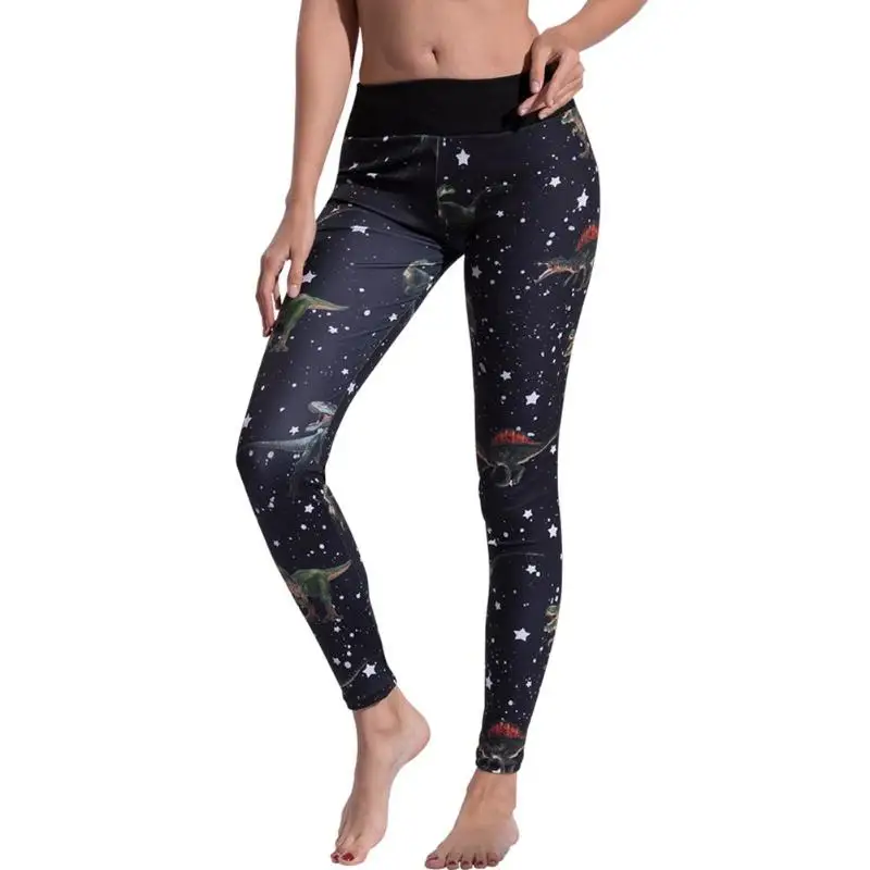 

2019 Women Printed Sports Yoga Pants Workout Gym Elastic Waist Athletic Pants Cotton Sports Pencil Pants Sexy Push Up Gym Wear