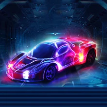 1/24 Радиоуправляемая машина, высокая скорость, пульт дистанционного управления, радиоуправляемая Гоночная машина с 3D подсветкой, детская игрушка, Веселый Рождественский подарок