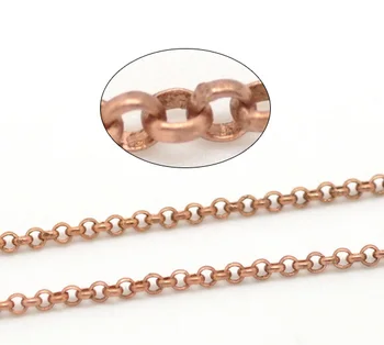 

Lovely Copper Tone Link-Soldered Chains Findings 2mm, sold per lot of 10M (B15098)