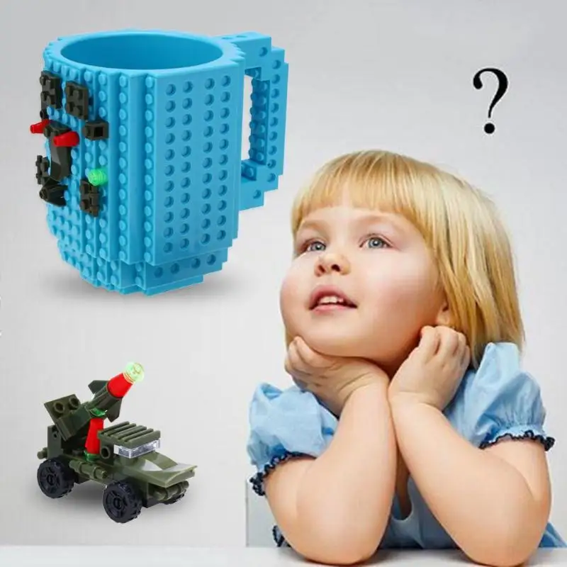 

Kids DIY Building Blocks Mug Toys Plastic Build-On Brick Mug Type Building Blocks For Children Handmade Model Building Toys