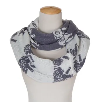 

Elephant Pattern Thick Knitt Scarf Collar Necklace for Women Winter Warm Neckerchief Double Layers Circle Loop Scarf Mujer 2584