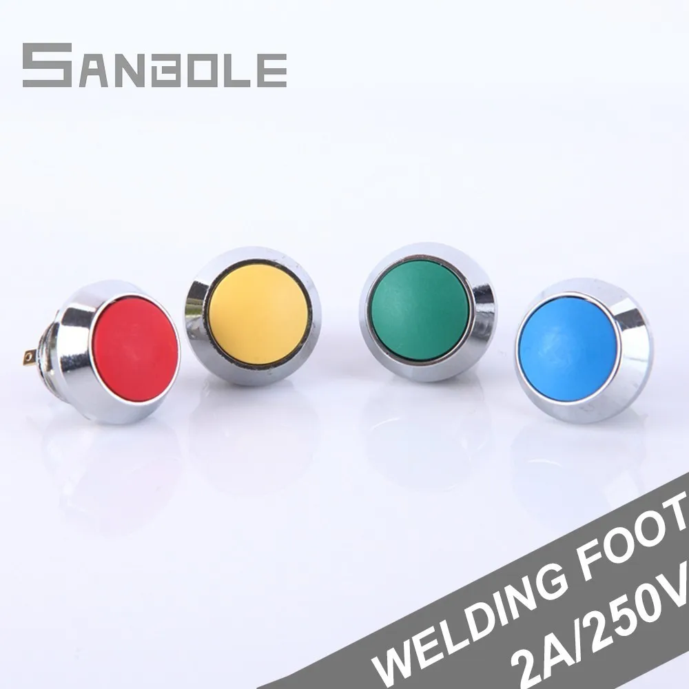 

Metal Push button switch Reset/Momentary 12mm Doorbell Horn Mini 2 pins Ball shape 2A/250V