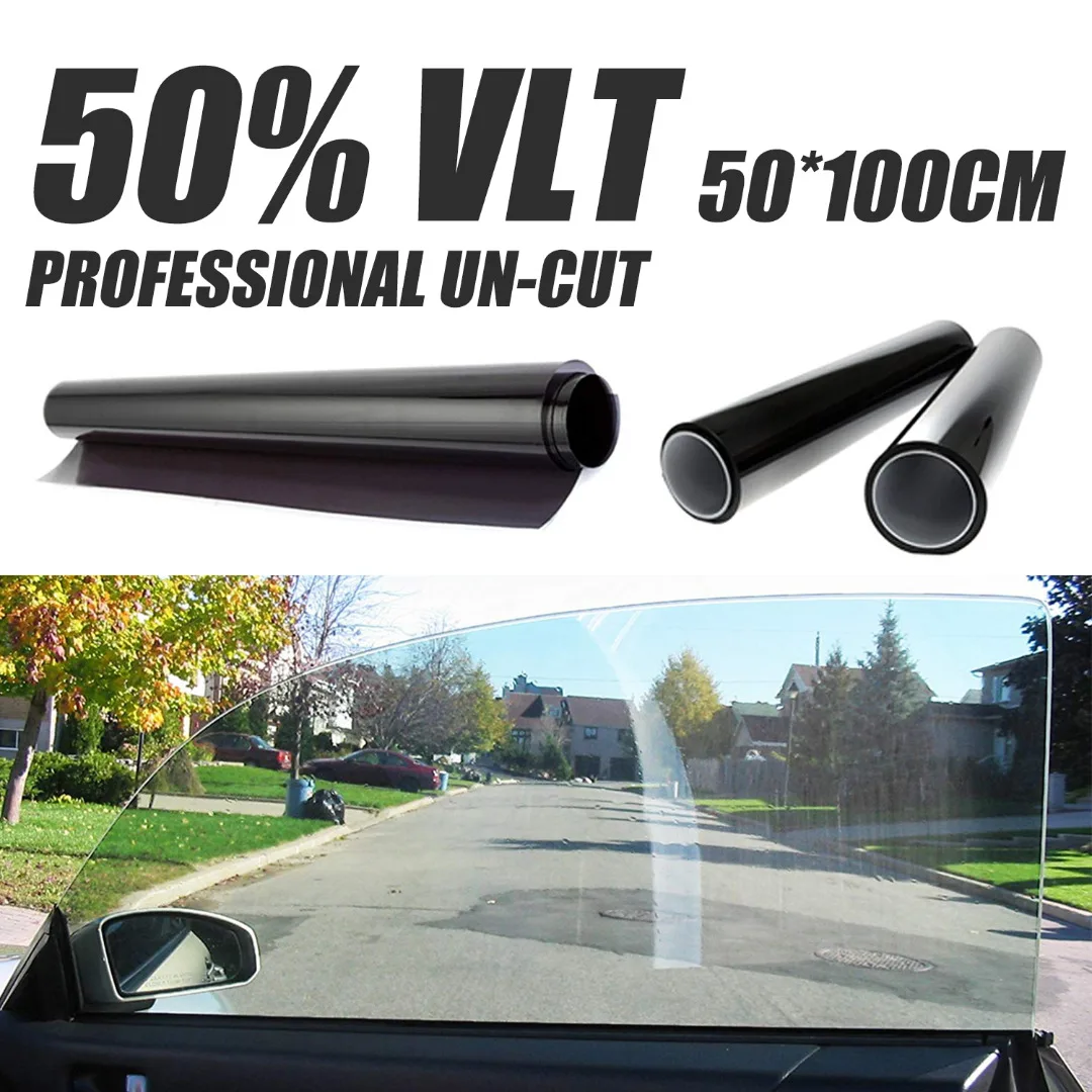 Mayitr 1 шт. 50*100 см VLT 50% черная стеклянная оконная пленка анти УФ автомобильный