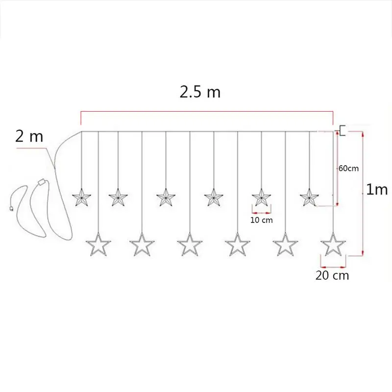 2.5M Christmas LED String lights Romantic Fairy star curtain light For Holiday Wedding Garland Party Decoration Christmas light 2.5M Christmas LED String lights Romantic Fairy star curtain light For Holiday Wedding Garland Party Decoration Christmas light
