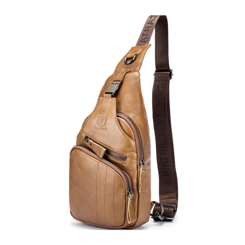 BULLCAPTAIN جلد طبيعي رجل رسول حقيبة عادية Crossbody الكتف الرجال حقيبة كتف