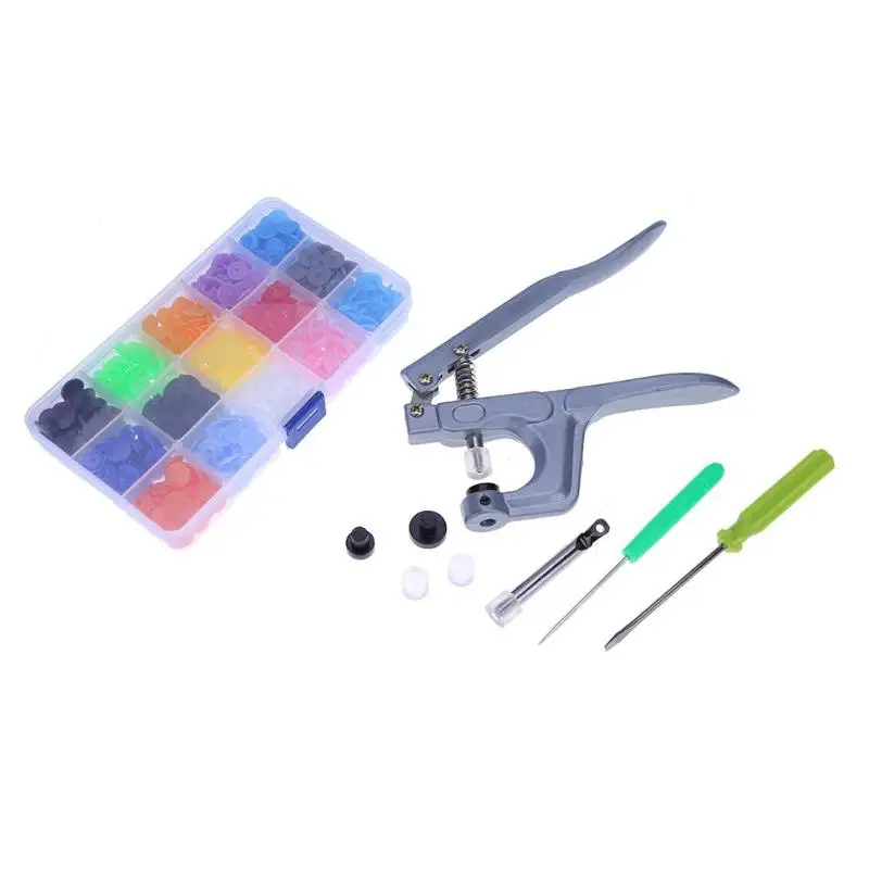

360 Sets Metal Press Pliers Plastic Button Tools Used Button Fastener Snap Resin Press Stud Cloth Diaper DIY Baby Clothing Use