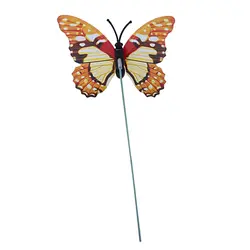 Разноцветные садовые бабочки на палочках x10. Диаметр 7 см; Однослойная бабочка