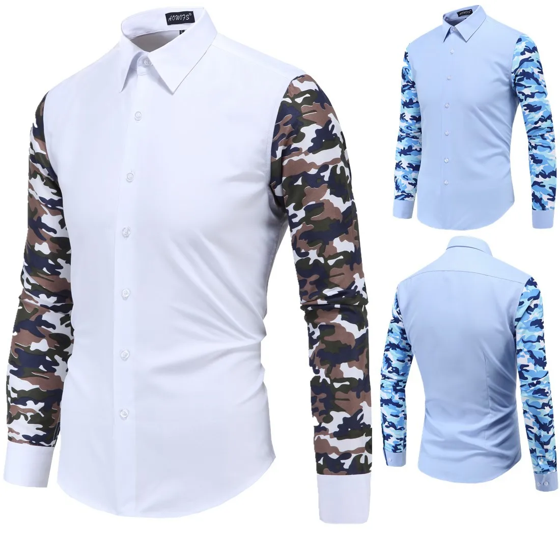 Хлопковая мужская рубашка Повседневная в стиле пэчворк Camisa Masculina|Повседневные