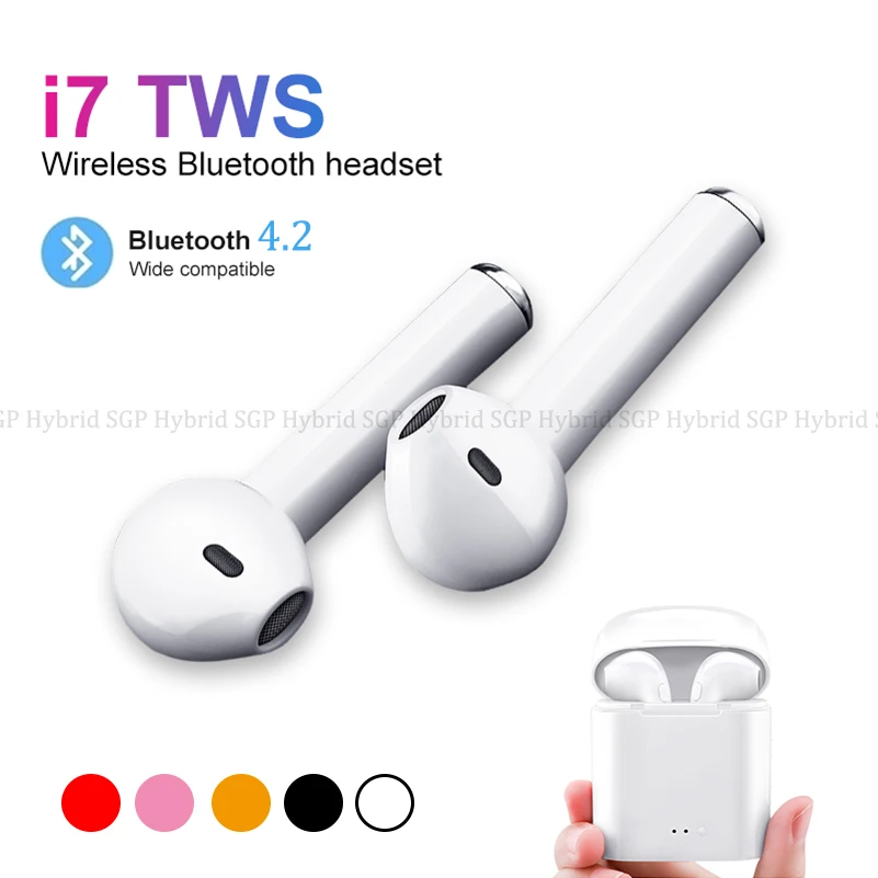 

i7 TWS Wireless Bluetooth Earphone Stereo Earbuds Headset With Mic Charging Box For iphone xs samsung s10 e plus Huawei P30 Pro