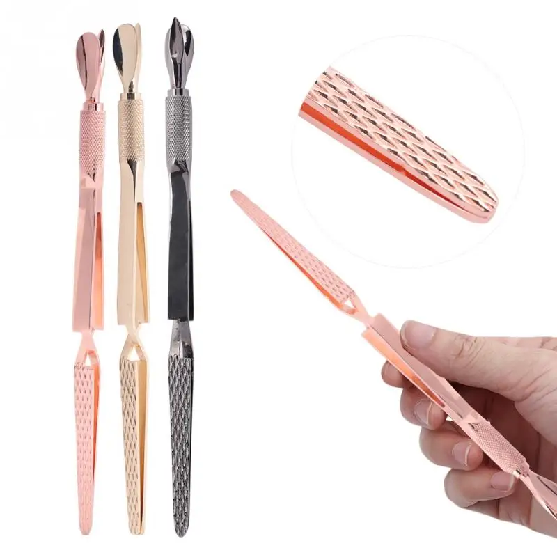 

3 Colors Nail Shaping Nail Glue Removal Clamp Stainless Steel Clip Multifunction Nail Clip Tweezers Manicure Tools