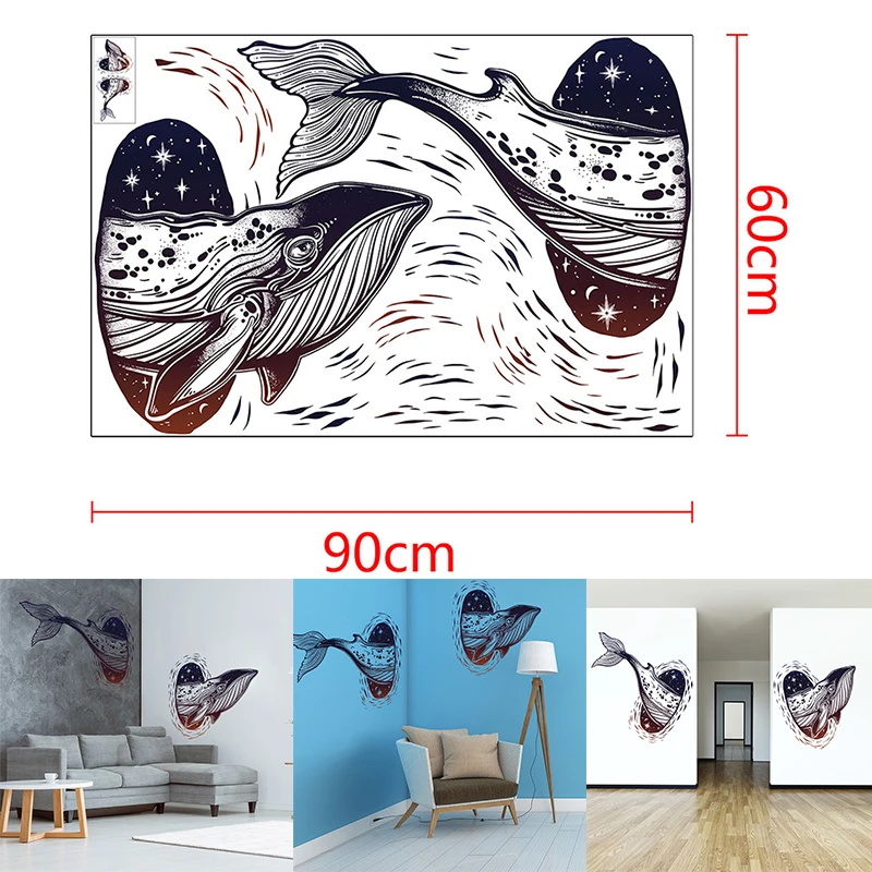 3D Кит Наклейка на стену гостиная спальня ТВ фон окно украшение