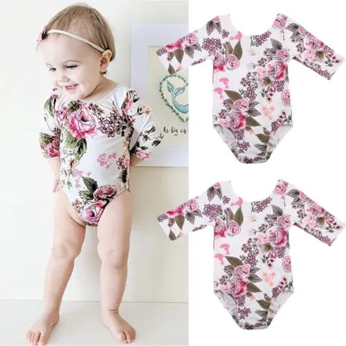 

Pudcoco Girl Jumpsuits Kids Baby Girl Toddler Dance Floral Romper Jumpsuit Top Clothes Outfits