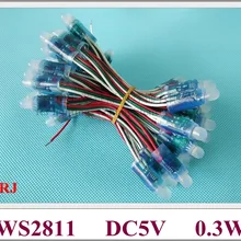 Водонепроницаемый IP67 WS 2811 цифровая светодиодная лента светодиодный пиксель светильник Модуль светодиодный гирлянда с открытым светом RGB светодиодный пиксель светильник DC5V 0,3 W WS2811