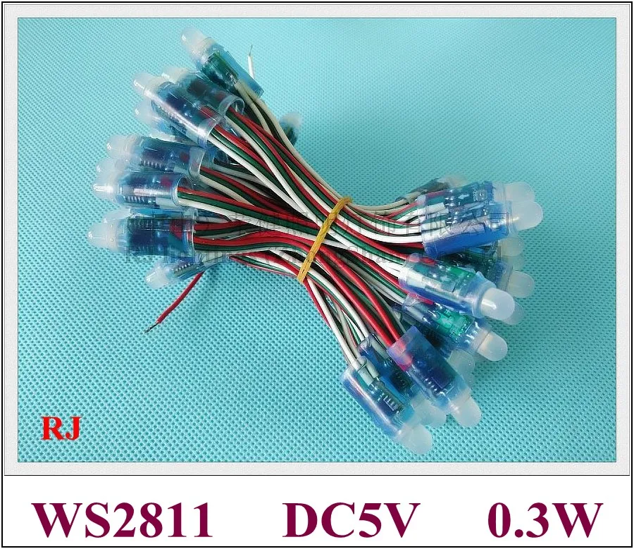 

waterproof IP67 WS 2811 digital magic LED pixel light module LED exposed light string RGB LED pixel light DC5V 0.3W WS2811
