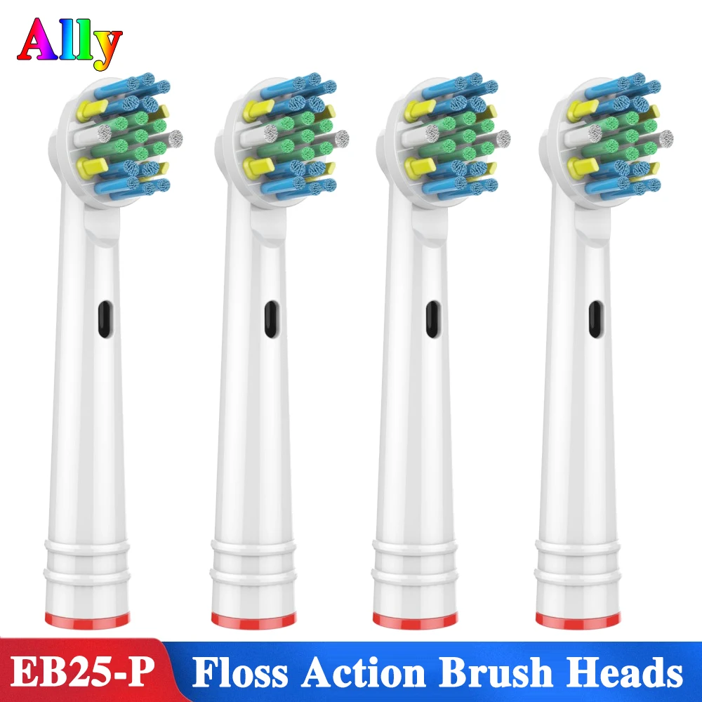 

4PCS EB25 For Oral B Floss Action Replacement Brush Heads For Braun Oral B Triumph Vitality PRO 2000 8000 9000 9400 D32 D36 D39