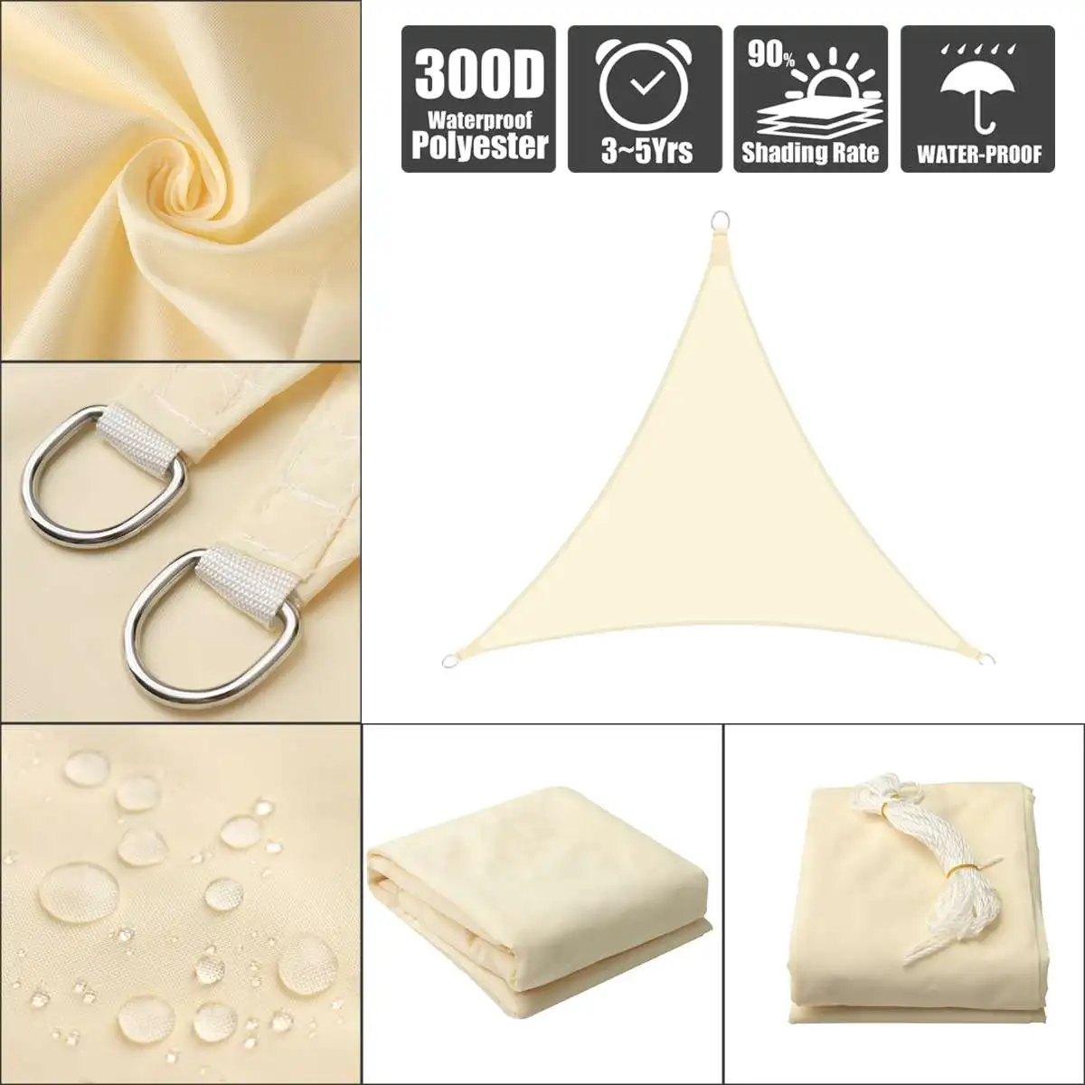 300D impermeable poliéster toldo triángulo Regular sombra Extra pesada vela sol exterior refugio para el jardín tiendas de campaña 300D impermeable poliéster toldo triángulo Regular sombra Extra pesada vela sol exterior refugio para el jardín tiendas de campaña