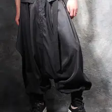 Шаровары мужские стилист личности кюлоты мужские большой промежности брюки Непальские Большие вилки брюки ночной клуб брюки для певцов