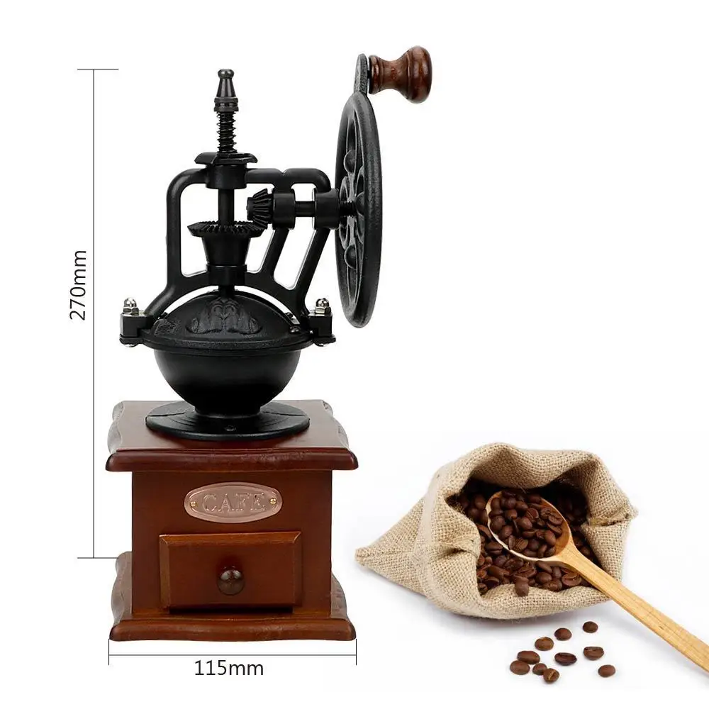 Hand -held Coffee Mills Braam Ceramic Millstones Classic Wood Giant Wheel Design | Дом и сад