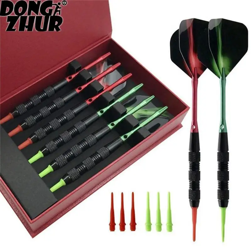 6pcs 18 gram Knurled Design Black Professional Soft Tip Darts Set