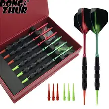 6pcs 18 gram Knurled Design Black Professional Soft Tip Darts Set + Case Aluminum Dart Shafts Flights for Electronic Dartboard