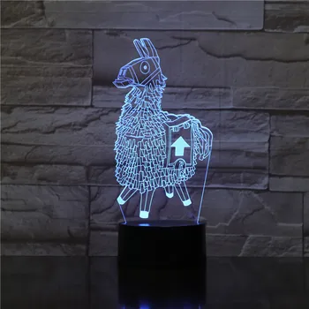 

New 3D Lamp Alpaca Llama Nightlight Mood Lamp 7 Color Change Light Crack Base for Birthday Gifts Toys Kids Night Lights 1906