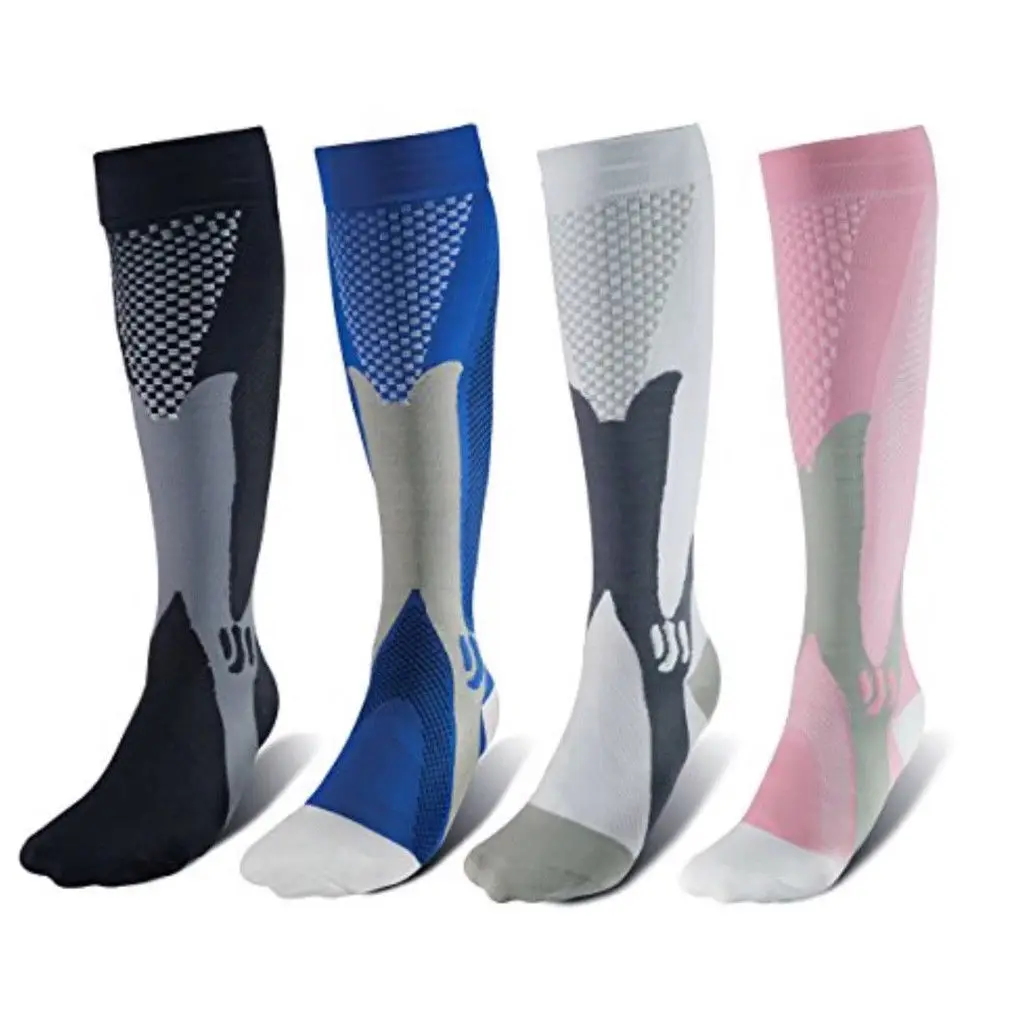 Компрессионные носки унисекс для мужчин и женщин, растягивающиеся Гольфы ниже колена для занятий спортом, бега, беременности, здоровья