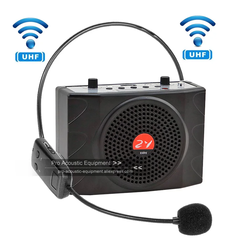 Портативный беспроводной мегафон обучающая Колонка UHF головной микрофон