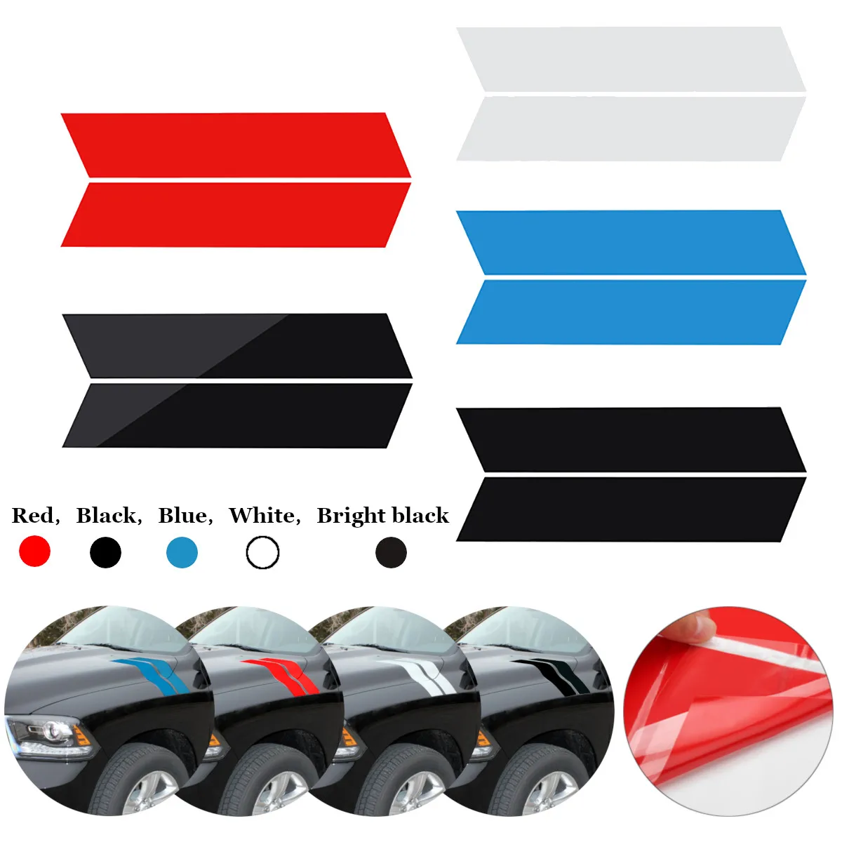 2Pcs Car Vinyl Stripes Truck Racing Stickers Graphic Decal Universal for Dodge Ram 2Pcs Car Vinyl Stripes Truck Racing Stickers Graphic Decal Universal for Dodge Ram