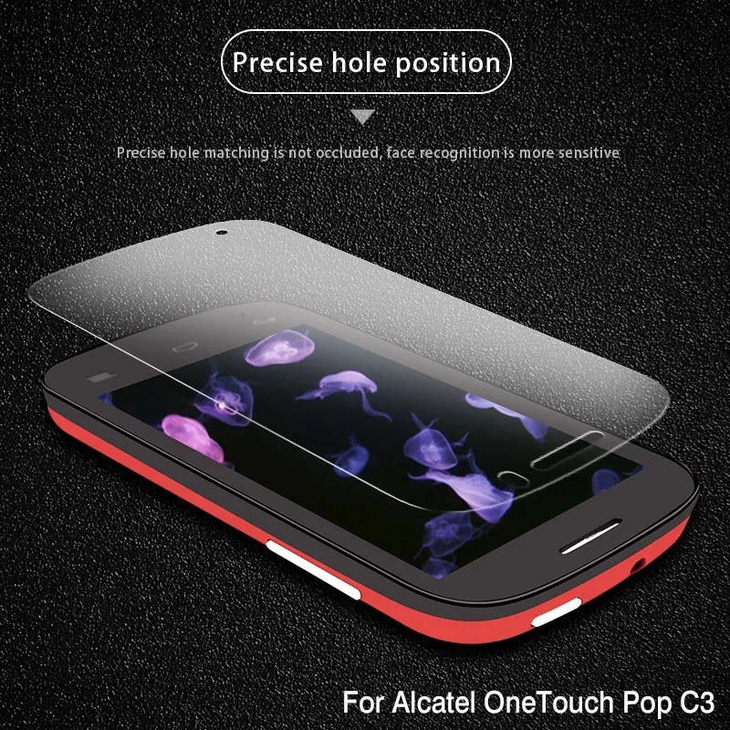 Закаленное стекло для Alcatel OneTouch Pop C3 защита экрана телефона легкая в установке