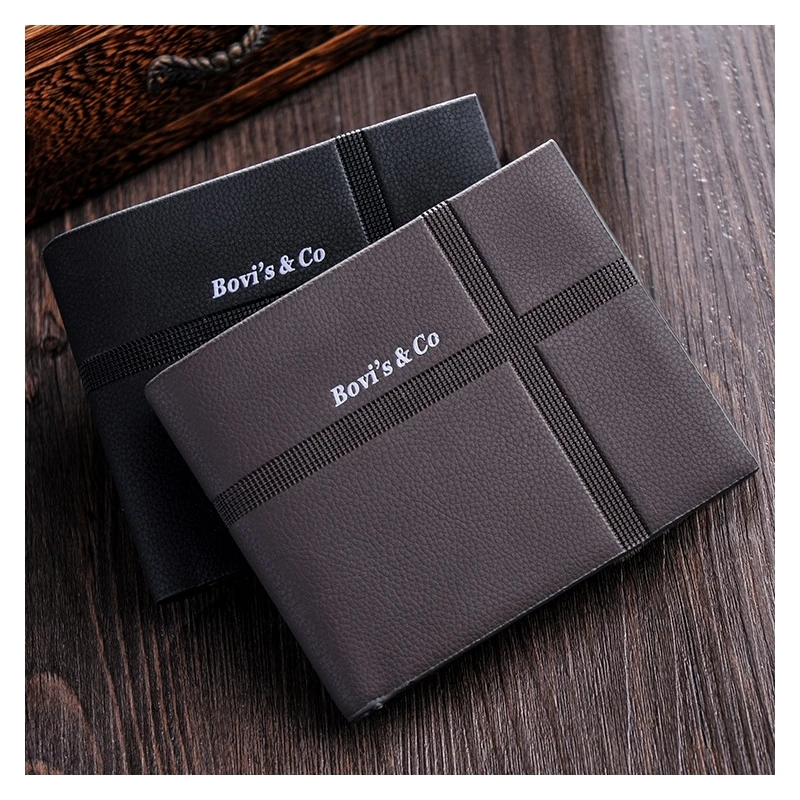 

High-End Men's Wallet Wholesale Lychee Pattern Embossed Cross-Wallet Card Pack Coin Purse Long-Term Spot